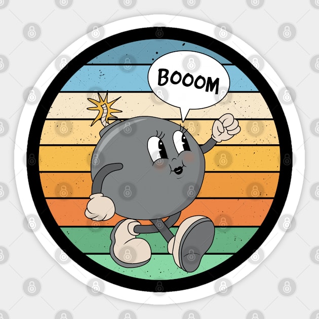 Vintage bomb mascot Sticker by valentinahramov